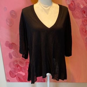 IRO size small black shirt sleeve knit top